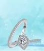 Anelli a banda 925 argento sterling nuovo anello da donna set gioielli lacrima zircone cz diamant fidanzamento e set di anelli nuziali j240410