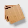 Cajas de almacenamiento Organizador de bambú de bambú Soporte de belleza cuadrado Bandeja de tapa con bisagras