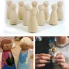 Puppet Wooden Peg Dolls Wooden Blanks DIY Crafts Unfinished Toys Children Painted Doodle Natural Color Ornaments Home Decoration