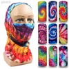 Maschere da moda maschere collo gallone gigante tie-dye stile a spirale stampato colorato bandana traspirante maschera senza soluzione