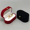 Caja de exhibición de pernos de arete de doble anillo de terciopelo de lujo para proponer la boda del organizador de la joyería del regalo de la boda