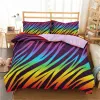 Rainbow Printing Bedding Set Colorful Stripe Comforter Cover Soft Bedding Set Twin King Queen Size 2/3pcs Polyester Quilt Cover