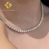 Estilo popular 10k sólido sólido de ouro real gelado jóias hip hop brilhante corte de 4 mm de laboratório de diamante cultivado diamante tênis colar