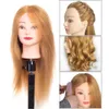 Mannequin hoofd met 85% echt menselijk haar voor poppen kapsels professionele styling kapperskapper training hoofden 60 cm 240403