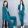 Costumes de femmes Blazers printemps automne mince des blazers pantalons longs 2 pièces set coréen Lady Casual Loose Suit Veste pantalon tenues Pantesuits C240410