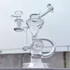 8 -calowy przezroczysty Nowy Fab Recycler Glass Bong Rurka wodna Hookah 14 mm