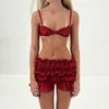 Work Dresses Women Chiffon Bikini Skirt Set Summer Holiday Beach Halter Bra Crop Tops And Mini Club Sexy Ruched Slim Two Piece