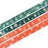 5Yards 25mm Christmas Satin Ribbons Tape Gift Bows Crafts Natural Printed DIY Webbing Sewing Clothing Wedding Party Decoration