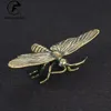Vintage mässing Animal Dragonfly Figures Miniatyres Funny Desktop Ornament Home Decorations Crafts Accessorie Antik Collection