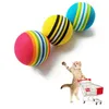 Rainbow Cat Toy Ball Ball EVA Foam Interactive Pet Ball Toys para mastigar dentes de dentes Grinding Kitten Frexies Toys for Cats