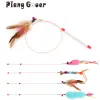 Tire en acier taquin Cat Stick Long Fish Mouse Ball Feather With Bell Pet Toys Interactive Funny Cat Toy Toy Wand