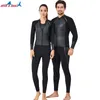 Wetsuit erkek kadın 2mm neopren tam vücut iki parça uzun kollu ceket yelek pantolon tüplü dalış takım elbise ön fermuarlı mayo