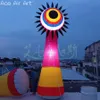 8MH (26 ft) med fläkt Uppblåsningsbart monster enstaka ögon Monster Pillars Model Ballong LED -lampor Glöd för händelsedekoration