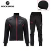Rockbros Winter Cycling Set Thermal Fleece Sportswear WindProof Jacket Unisex Man Woman Outdoor Sport Suit Clothing Set