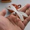 Creative Metal Dragonfly Tea Pet Ornaments Miniature Insects Figurine Pot Cover Tray Rack Table Decoration Flowerpot Accessories 240407