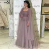 Urban Sexy Dresses Noble Saudi Arabic Evening Dresses Square Collar A-Line Sequineds Cap Sleeves Feathers Prom Dresses for women 2023 240410