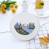 DIY Handmade Needlework Embroidery Kit City Printed Cross Stitch Set Sewing Art Wall Painting Bouquet Wedding Gift Home Decor
