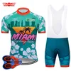 Crossrider 2023 MIAMI Cycling Jersey 9D Bib Set MTB Bike Clothing Breathable Bicycle Clothes Men's Short Maillot Culotte