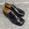 Split teen zwarte echte lederen schoenen loafers voor mannen schapenvacht comfortabele casual zakelijke formele schoenen dik zool mannelijke schoen 240329