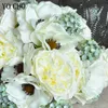 Peony Bouquet Anemone sztuczne kwiaty ślubne bukiet sztuczny jedwabny jedwabny flores notatnik ślubny dom