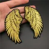 2pcs Golden Wings Tamanho: 4,7x9.4cm Patch para roupas Bordado Bordado Diy Diy Bistê