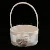 Champagne Silky Satin Chic Bud Bud Flower Design Round Flower Girl Basket Bridal Brides Basket Wedding Petali Decorazione