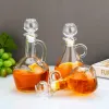 Brocche trasparenti olio d'oliva brocche per vetro bombe bottiglie maniglia dispenser soia salsa lattine di aceto contenitore per cucina grande capacità