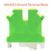 10pcs DIN Rail Vis à parts Borlocs USLKG2.5 ~ 16 Bornier Connecteur de fil électrique Earth Morsettiera Cable 14 ~ 6AWG 2,5 ~ 16 mm2