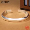 Zdadan 925 Bracelet de lettrage vintage en argent sterling 8 mm bracelet ouvert pour femmes pour femmes accessoires de bijoux de mariage 240408