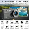 4 "HD 1080p Recordier vidéo Camera écran tactile Accessoires Auto Dashcam G-Sensor WDR Car DVR Double Lens Dash Cam