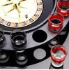 Drinkende roulette set Aixiangru Russische verjaardagsfeestje Game Muziek Muziek Push Turnstable Drinkaccessoires 16 glazen zwart/lucentie