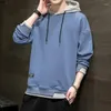 Erkek Hoodies Erkekler Sıradan Harajuku Hoodie Düz Renk Moda Giyim Üstler Pullover İlkbahar ve Sonbahar Sweatshirt 2024