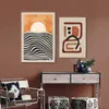 Nordische abstrakte geometrische Kunst Matisse -Linie Figur Sonnenuntergang Wandleinwand Poster Malerei Drucke für Wohnzimmer Hauskunstdekoration
