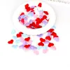 Classic 50pcs 35 mm rouge Vérifiez Scottish Sponge Fabric Heart Petals Accessoire Lit de mariage Lit Saint-Valentin Décoration DIY