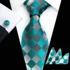 Neckband Mens Diamond Plaid Formal Tie Three Piece Set inklusive slipsfickor Thandduk Cufflinksc240410