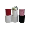 3st/Set Round Shape Velvet Presentlåda Florist Blommahållare Hink Presentförpackning Box Bouquet Packaging Box Party Wedding Supply