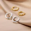 Boucles d'oreilles cerceaux Twist irrégulier en acier inoxydable pour les femmes Gold Color Round Bijoux de bijoux Cadeaux de mariage