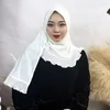 民族衣服1つのレイヤーフラウンス女性乱れたヒジャーブイスラム教徒アミラキャップマレーシアヘッドスカーフアラブショールズターバンヘッドラップイスラムヘッドスカーフ