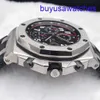 AP Ruch WISP WATK Royal Oak Offshore Series 42 mm kalendarz Red Devil Wampir Automatyczne mechaniczne zegarek mechaniczny Stal 26470st.oo.a101cr.01 Black Disc