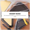 Nehmen Sie Container 50pcs Cake Packing Boxes Dessert Speicher Transparent (schwarz)