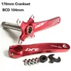 MTB Road Bicycle Crank Conjunto de bicicleta sem calma com manivela de liga de alumínio de eixo para BCD104 Bicycle DH Grupo de manivela