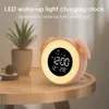 LED Digitaluhr Wecker Nachttisch Tischuhr Elektronische Desktop Uhr Nachtlicht Sonnenaufgang Sonnenuntergang Lichtspiegel Musikuhr