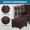 Sammet ottoman slipcovers fit fyrkantig stol fotstöd tvättbar avtagbar soffa täcker elastiska möbler fotpallskyddsskydd