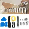 6In1 Caulking Finishing Sealant Grout Tool 14Pcs Caulk Nozzle Applicator Finisher Sealant Spreader Spatula Scraper Kit