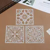 Fönsterklistermärken design diy golvdekor konst ritning datura geometri geometrisk mall väggmålning skiktande stencils mandala