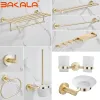 Bakala hoogwaardige badkamer hardware set handdoekrek papier houder chroom vergulde toiletborstel handdoek ring badkamer accessoires