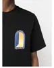 2024 camisetas masculinas camisetas camisetas de designer arco -íris letra de cogumelo impressão de manga curta algodão de algodão solto homem Mulheres camisa