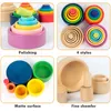 Blocchi arcobaleno arcuati grandi giocattoli in legno arcobaleno naturale impilamento dei blocchi creativi giocattoli Montessori Educational Toys for Kids Baby