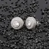 Boucles d'oreilles en diamant complètes de 10 mm Rock Rock Round Hiphop Boucles d'oreilles à la mode Hiphop Street