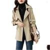 Womens Trench Coats Spring Autumn Coat Korean Loose Mid-Long Women Overcoat Casual Windbreaker Female Tops Drop Delivery Apparel Cloth Dhbdo